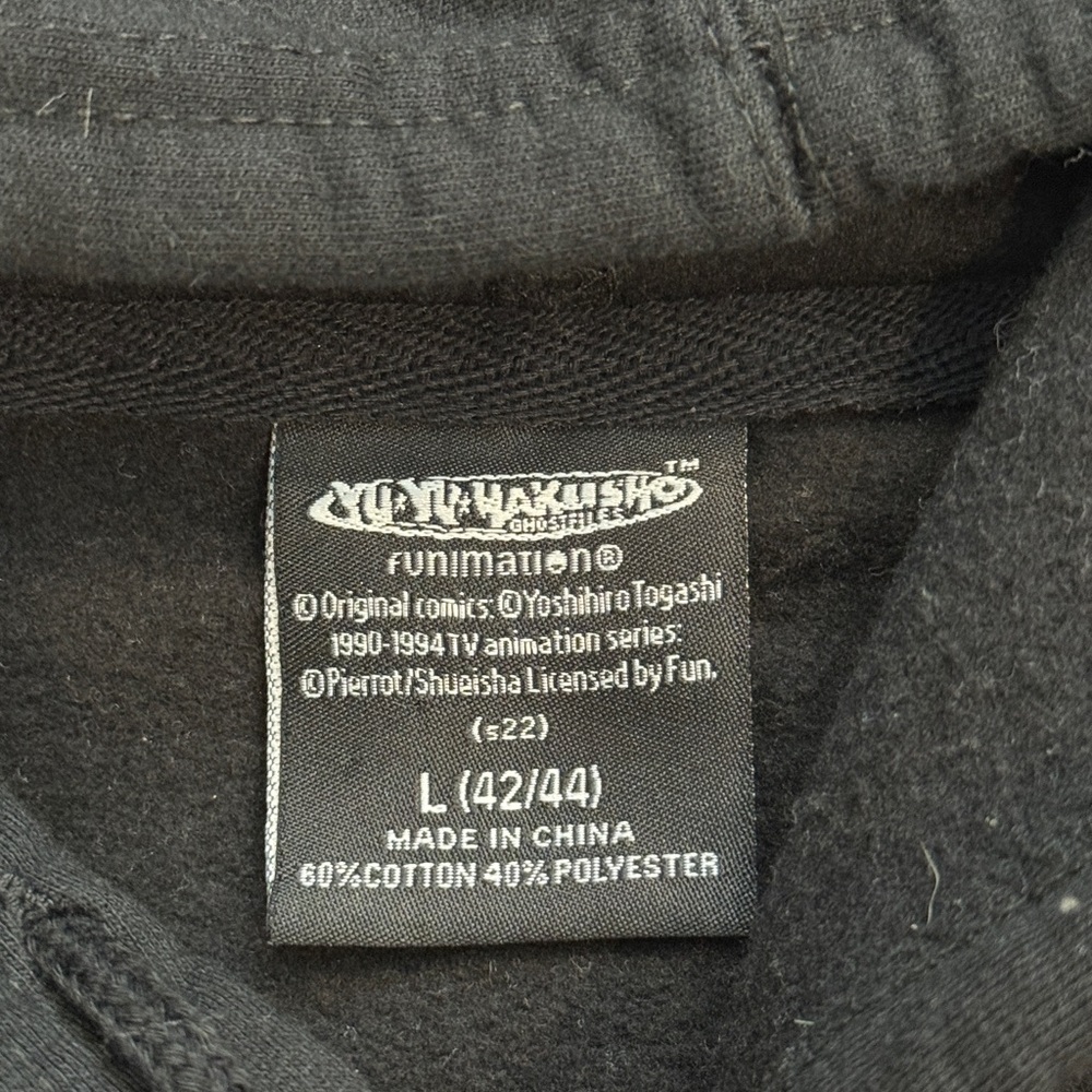 Yu Yu Hakusho 90s Japanese Graphic Anime Black Hoodie Sweatshirt Men’s Large - Picture 9 of 11